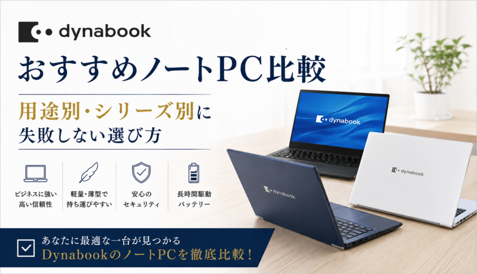 DynabookおすすめノートPC比較｜用途別・シリーズ別に失敗しない選び方