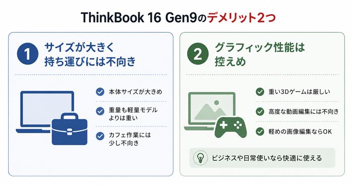 ThinkBook 16 Gen9のデメリット2つ