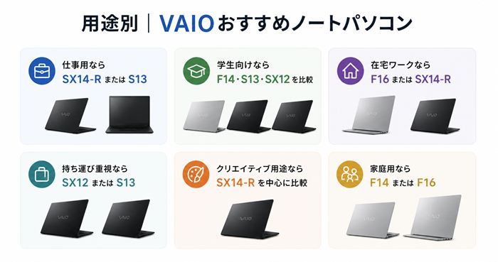 用途別｜VAIOおすすめノートパソコン